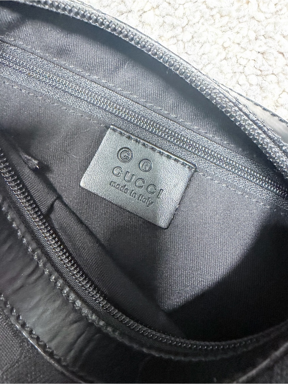 GUCCI Horsebit Pattern Canvas Black Shoulder Bag 211524 - Picture 16 of 16